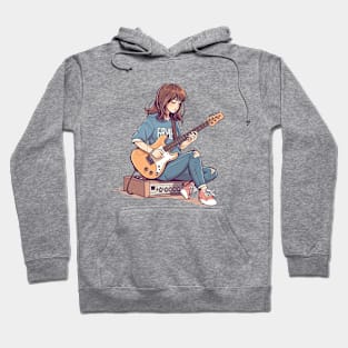 A girl playing her favourite guitar Hoodie